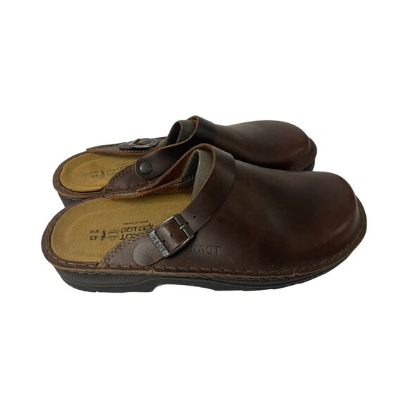 Naot Fiord Mens Clog Size EU 43 US 10 Brown Leather Slip On Mule NWOB